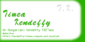 timea kendeffy business card